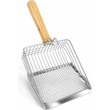 MarkEntegra Ahşap Saplı Metal Kedi Kumu Küreği, Ergonomik Tasarım ve Kolay Temizlik