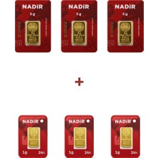 Nadir Gold 24 Ayar 18 Gram Külçe Altın (3 Adet 5 Gram Külçe Altın + 3 Adet 1 Gram Külçe Altın )