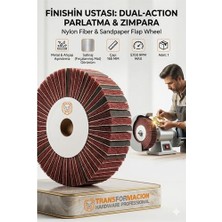 İlk El Grup Ieg™ Kırmızı Kombi Mop Zımparalı Skoç Elyaf Mop - 5700 Rpm 165 mm Metal ve Paslanmaz Parlatm