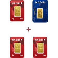 Nadir Gold 24 Ayar 5,5 Gram Külçe Altın (1 Adet 2,5 Gram Külçe Altın + 3 Adet 1 Gram Külçe Altın )