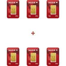 Nadir Gold 24 Ayar 6 Gram Külçe Altın (6 Adet 1 Gram Külçe Altın )
