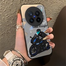 Ucuc Vivo X200 Pro Uyumlu Sert Akrilik Arka Silikon Kenar Lens Koruma Şık Baskı Kılıf