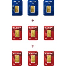 Nadir Gold 24 Ayar 13,5 Gram Külçe Altın (3 Adet 2,5 Gram Külçe Altın + 6 Adet 1 Gram Külçe Altın )