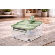 MarkEntegra Sensörlü Kedi Su Pınarı - Akıllı Su Kabı, Yeşil ve Yedek Filtre Içerir