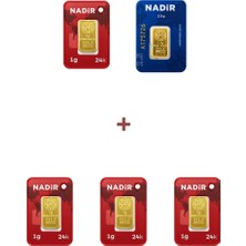 Nadir Gold 24 Ayar 6,5 Gram Külçe Altın (1 Adet 2,5 Gram Külçe Altın + 4 Adet 1 Gram Külçe Altın )