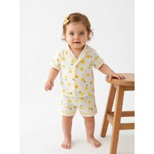 Panfilia %100 Pamuk Kısa Kollu Şortlu Düğmeli Yazlık Kız Çocuk Pijama Takımı