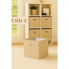 MarkEntegra 3 Adet Çok Amaçlı Saklama Kutusu, Bej Renkli