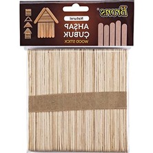 MarkEntegra Renksiz Dondurma Çubuğu Seti, 50 Adet Ahşap Abeslang