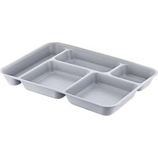 MarkEntegra Lüks Plastik 5 Bölmeli Piknik Servis Tabağı, 21X31 cm