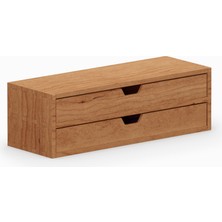 Desna Iki Katlı Iki Çekmeceli Dolap - Kiraz | 34 cm x 12.1 cm x 10.8 cm | Woodsaka