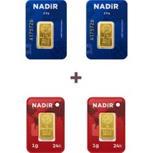 Nadir Gold 24 Ayar 7 Gram Külçe Altın (2 Adet 2,5 Gram Külçe Altın + 2 Adet 1 Gram Külçe Altın )