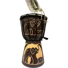 MarkEntegra El Yapımı Otantik Djembe Davul, 25 cm Mahoni ve Deri