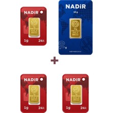Nadir Gold 24 Ayar 13 Gram Külçe Altın (1 Adet 10 Gram Külçe Altın + 3 Adet 1 Gram Külçe Altın )