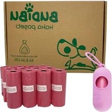 MarkEntegra 180 Poşetlik Kaka Poşeti Ruloları, 12 Rulo, Pembe Renk