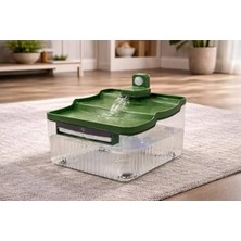 MarkEntegra Sensörlü Kedi Su Sebili, Yedek Filtre ile Birlikte, Haki