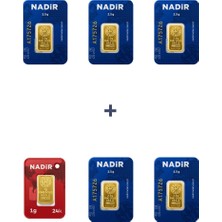 Nadir Gold 24 Ayar 13,5 Gram Külçe Altın (5 Adet 2,5 Gram Külçe Altın + 1 Adet 1 Gram Külçe Altın )