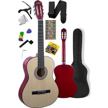 MarkEntegra Sap Ayarlı Doğal Renkli Klasik Gitar Seti 4/4 Yetişkin Boy