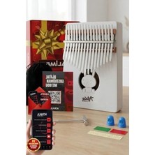 MarkEntegra Beyaz Gerçek Ağaç 17 Tuşlu Kalimba Seti, Müzik Eğlencesi Için Ideal