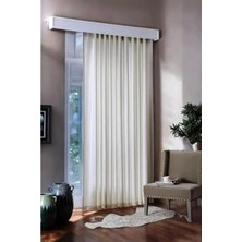 MarkEntegra Ekru Renk Hazır Saten Güneşlik Perde, 210X190 cm Ölçülerinde