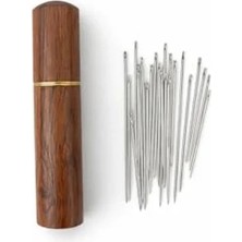 MarkEntegra Ahşap Iğne Kutusu - Taşınabilir Dikiş Iğne Organizeri