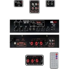 MarkEntegra 2 Bölgeli Stereo Anfi, 100W Güç, USB ve Bluetooth ile Uyumlu