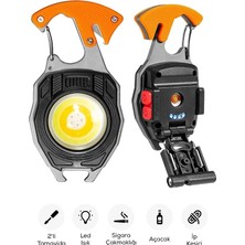 Zayka Çok Amaçlı LED Işıklı Anahtarlık - Çakmak, Tornavida, Şişe Açacağı, Type-C Şarjlı, Manyetik Özellikli Çok Fonksiyonlu Araç Gereci