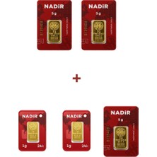 Nadir Gold 24 Ayar 17 Gram Külçe Altın (3 Adet 5 Gram Külçe Altın + 2 Adet 1 Gram Külçe Altın )