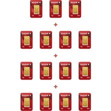 Nadir Gold 24 Ayar 15 Gram Külçe Altın (15 Adet 1 Gram Külçe Altın )