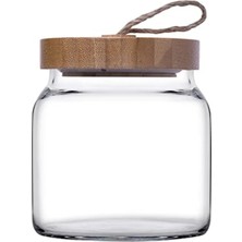 MarkEntegra Şeffaf 575 cc Ahşap Kapaklı Kavanoz