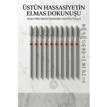Nemere 10'lu Elmas Freze Ucu Seti - Protez Tırnak Kalıcı Oje Manikür ve Hobi Tesbih 882/031R 723099