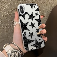 Ucuc iPhone X/xs Uyumlu Sert Akrilik Arka Silikon Kenar Lens Koruma Şık Baskı Kılıf