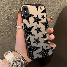 Ucuc iPhone X/xs Uyumlu Sert Akrilik Arka Silikon Kenar Lens Koruma Şık Baskı Kılıf