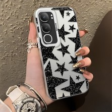 Ucuc Vivo Y19S 4G/Y19S Pro Uyumlu Sert Akrilik Arka Silikon Kenar Lens Koruma Şık Baskı Kılıf