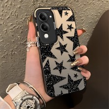 Ucuc Vivo Y04 Uyumlu Sert Akrilik Arka Silikon Kenar Lens Koruma Şık Baskı Kılıf