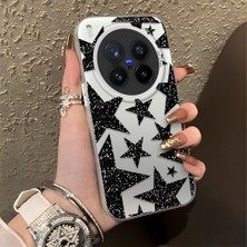 Ucuc Vivo X300 Pro Uyumlu Sert Akrilik Arka Silikon Kenar Lens Koruma Şık Baskı Kılıf