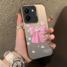Ucuc Vivo Y27 5G/Y27S Uyumlu Sert Akrilik Arka Silikon Kenar Lens Koruma Şık Baskı Kılıf