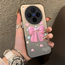 Ucuc Vivo X300 Uyumlu Sert Akrilik Arka Silikon Kenar Lens Koruma Şık Baskı Kılıf