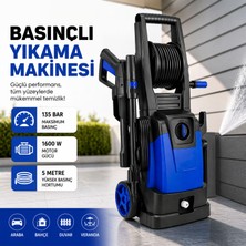 Badem10 Yüksek Basınçlı Yıkama Makinesi 135 Bar Güçlü Motor Oto Yıkama Bahçe Temizlik Basınçlı Makine