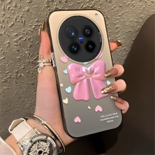 Ucuc Vivo X200 Pro Uyumlu Sert Akrilik Arka Silikon Kenar Lens Koruma Şık Baskı Kılıf