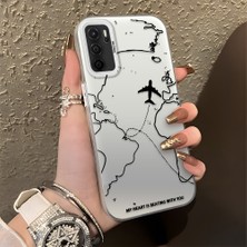 Ucuc Oppo A16/A16S Uyumlu Sert Akrilik Arka Silikon Kenar Lens Koruma Şık Baskı Kılıf