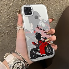 Ucuc Oppo A15/A15S Uyumlu Sert Akrilik Arka Silikon Kenar Lens Koruma Şık Baskı Kılıf