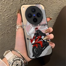 Ucuc Vivo X300 Uyumlu Sert Akrilik Arka Silikon Kenar Lens Koruma Şık Baskı Kılıf