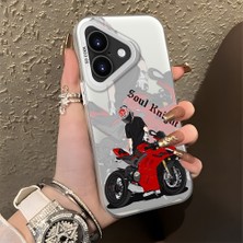 Ucuc iPhone 16 Plus Uyumlu Sert Akrilik Arka Silikon Kenar Lens Koruma Şık Baskı Kılıf