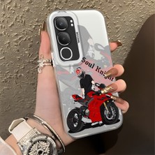 Ucuc Vivo Y19S 4G/Y19S Pro Uyumlu Sert Akrilik Arka Silikon Kenar Lens Koruma Şık Baskı Kılıf