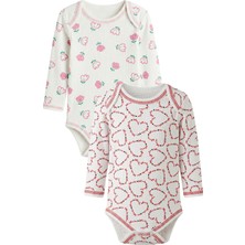Hece Bebe %100 Pamuklu Ikili Bebek Badi Seti (Kalp & Lale Serisi)