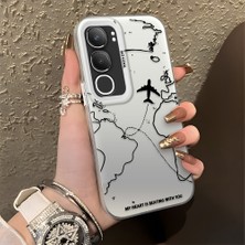 Ucuc Vivo Y19S 4G/Y19S Pro Uyumlu Sert Akrilik Arka Silikon Kenar Lens Koruma Şık Baskı Kılıf