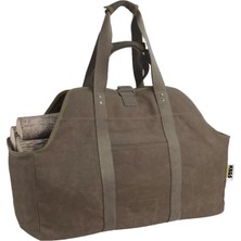 Haegs Ağır Hizmet Çantası, Waxed Kanvas, Şömine Odun Çantası, Yakacak Kütük Taşıma Depolama Çantası, Şömine Odunluk Aksesuarları - Büyük Boy - Kahverengi