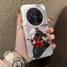 Ucuc Vivo X200 Pro Uyumlu Sert Akrilik Arka Silikon Kenar Lens Koruma Şık Baskı Kılıf