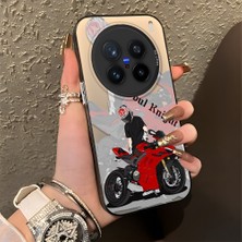 Ucuc Vivo X200 Pro Uyumlu Sert Akrilik Arka Silikon Kenar Lens Koruma Şık Baskı Kılıf
