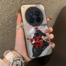 Ucuc Vivo X300 Pro Uyumlu Sert Akrilik Arka Silikon Kenar Lens Koruma Şık Baskı Kılıf